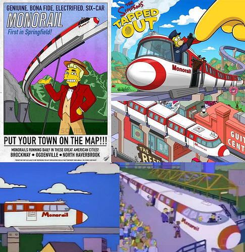 Simpsons Monorails from show and game