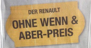 Zeitungsanzeige: Der Renault ohne wenn & aber-Preis