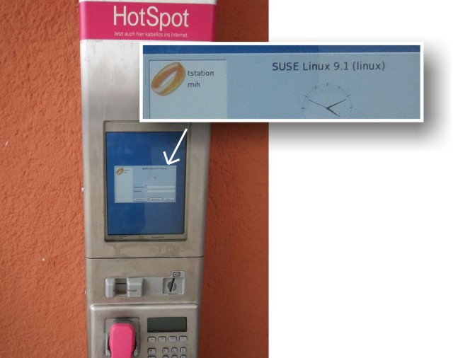 Telefon/Hotspot mit Linux-Login auf dem Bildschirm
